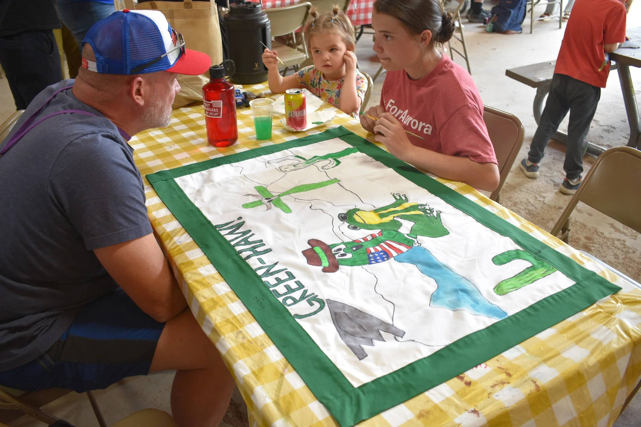 Campers enjoying craft time together